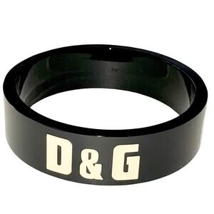 AUTH VTG Y2k Dolce & Gabbana Cool & Sexy Black D&G Logo Bangle Bracelet